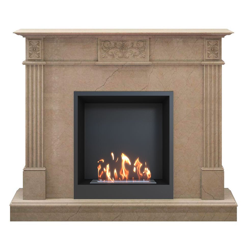 Биокамин в мраморном портале SteelHeat Lada M