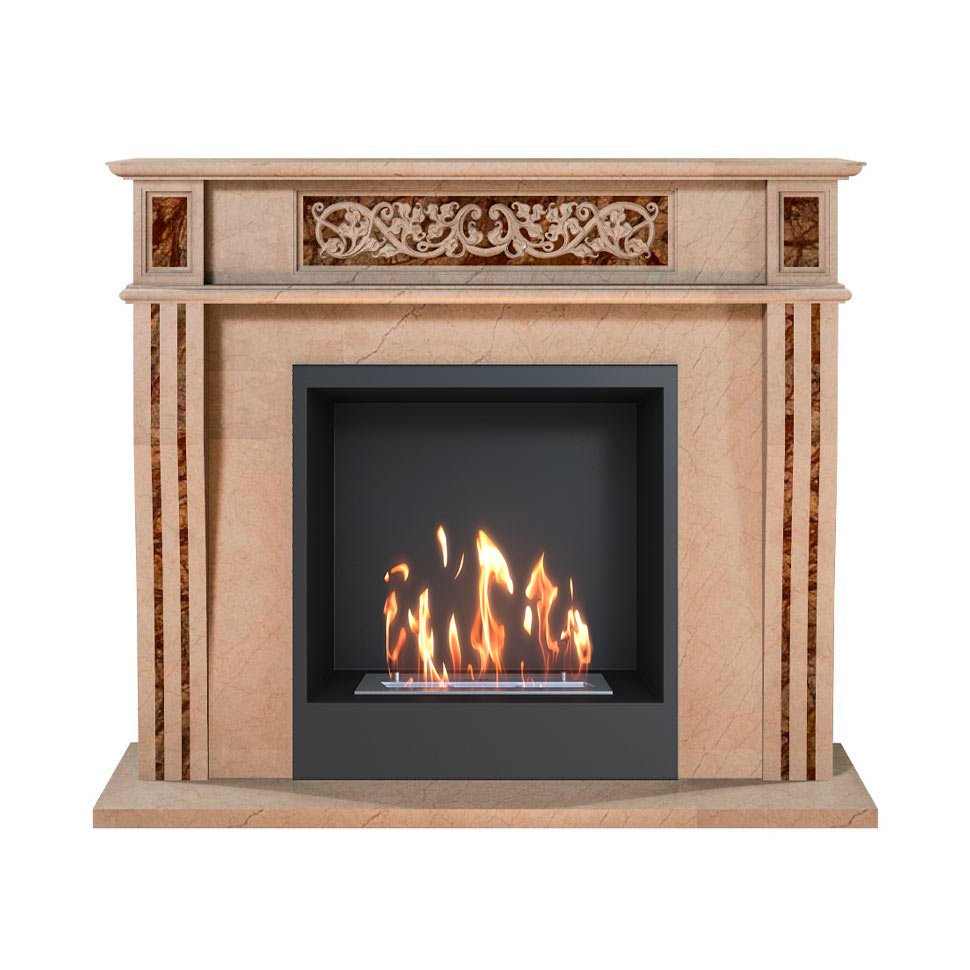 Биокамин в мраморном портале SteelHeat Capella S