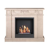 Биокамин в мраморном портале SteelHeat Washington S