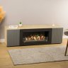Тумба под ТВ с биокамином SteelHeat LIVORNO IMPULSE 140 см (корпус дуб Сонома / фасады Гротто Гранит) фото 1