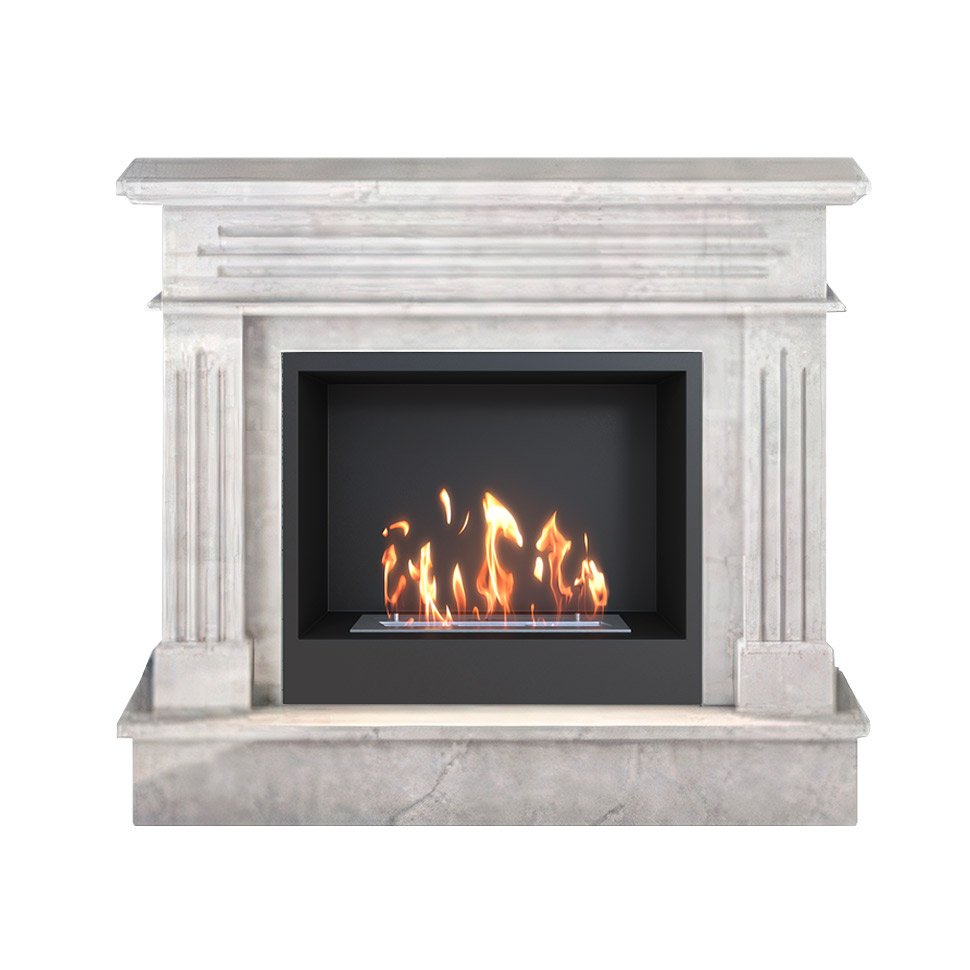 Биокамин в мраморном портале SteelHeat Lima S