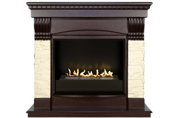 Биокамин в портале Firezo Denver Темный дуб, стандарт