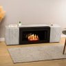 Тумба под ТВ с биокамином SteelHeat IMOLA IMPULSE 140 см (корпус Серый бетон / фасады Мрамор) фото 1