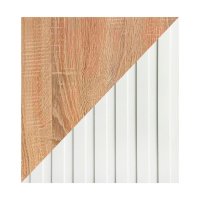 Тумба под ТВ с биокамином SteelHeat IMOLA IMPULSE 140 см (корпус дуб Сонома / фасады белые)