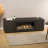 Тумба под ТВ с биокамином SteelHeat LIVORNO IMPULSE 140 см (корпус черный / фасады черный) фото 1