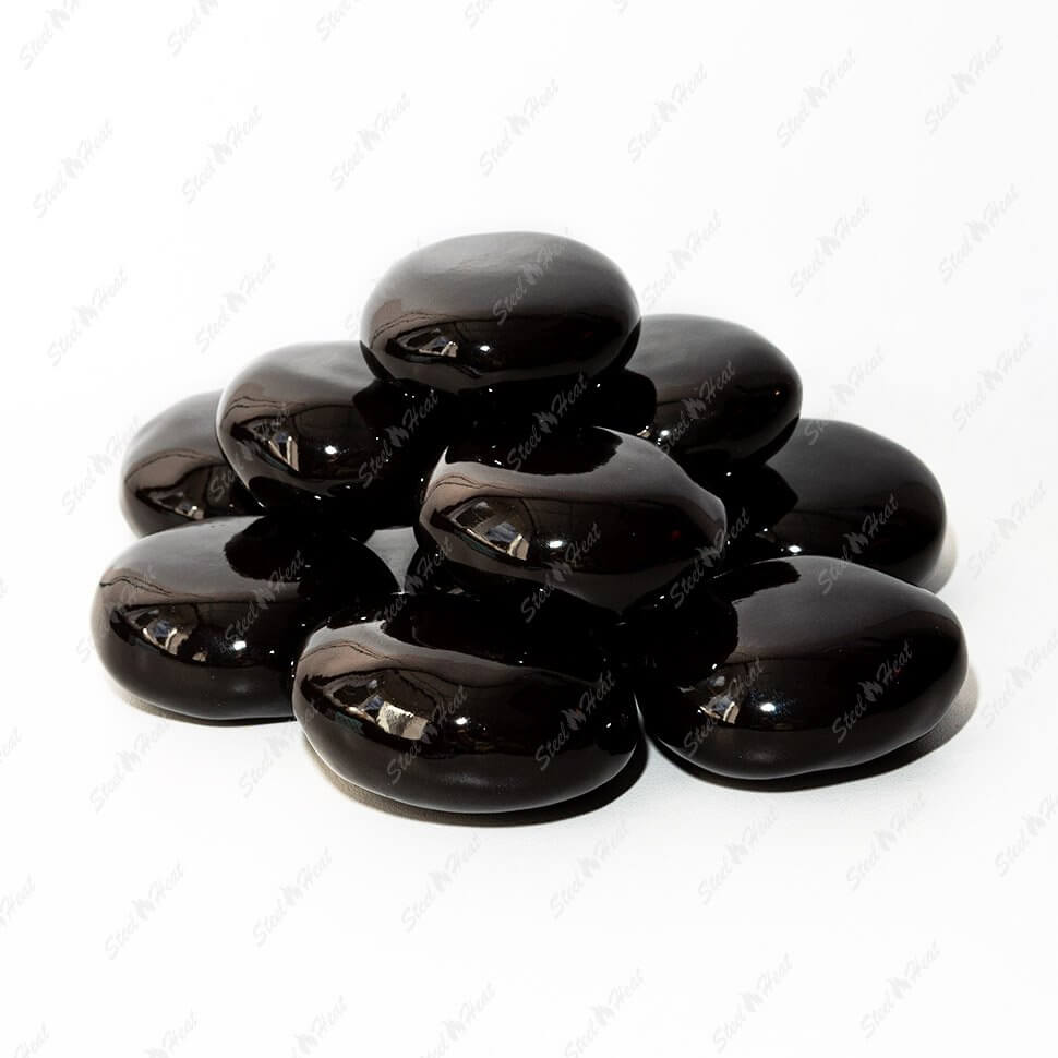 Декоративные керамические камни Steel Heat черные 14 шт