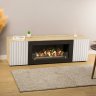 Тумба под ТВ с биокамином SteelHeat LIVORNO IMPULSE 140 см (корпус дуб Сонома / фасады белый) фото 1
