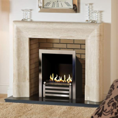 Биокамин в мраморном портале Firezo Bianco&Nero, стандарт