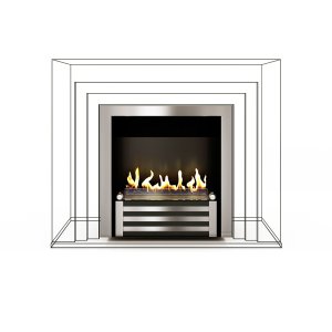 Биокамин в мраморном портале Firezo Bianco&Nero, стандарт