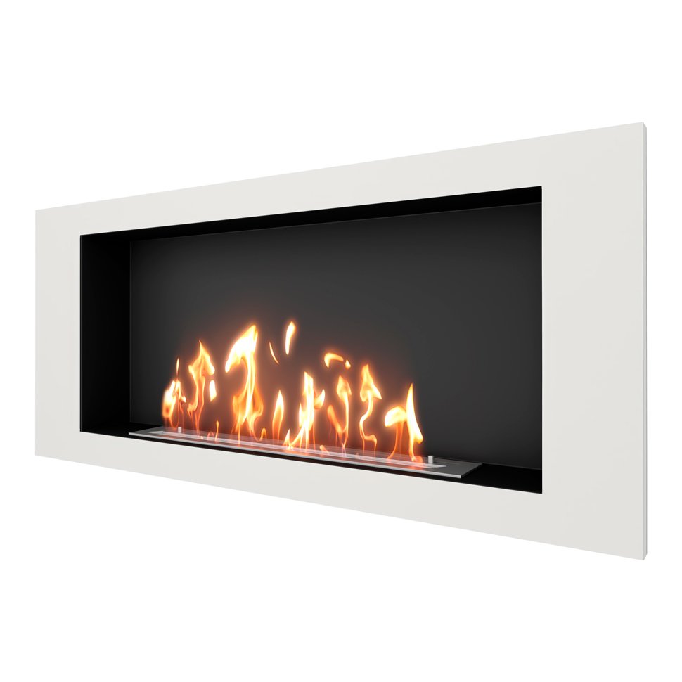 Биокамин встраиваемый SteelHeat LONG 1200 с рамкой цвет белый Биокамин встраиваемый SteelHeat LONG 1200 с рамкой цвет белый